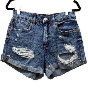 2/$30 Aeropostale Mom Short Denim Jean Shorts 6 High Rise Cowgirl Western Boho